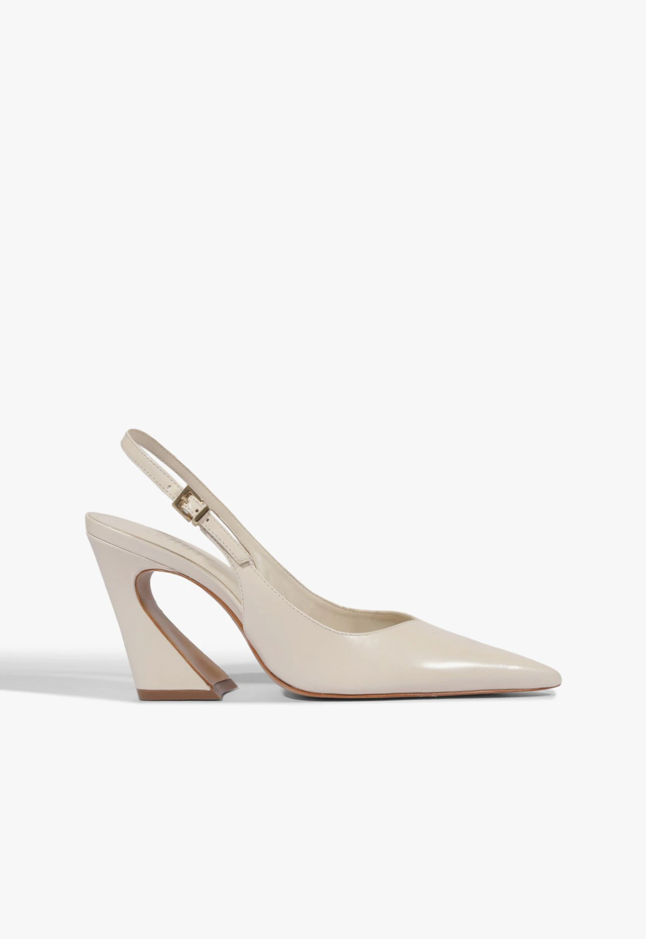 Scarpin Lexi Block Bico Fino Couro Branco