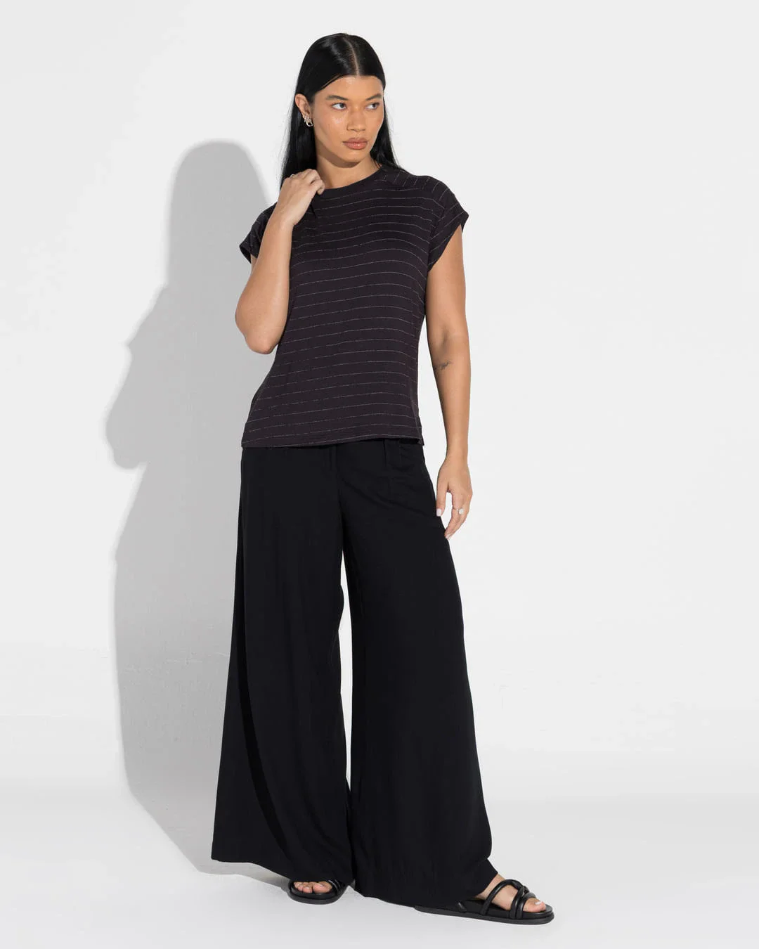 Camiseta Viscose Listras Feminina