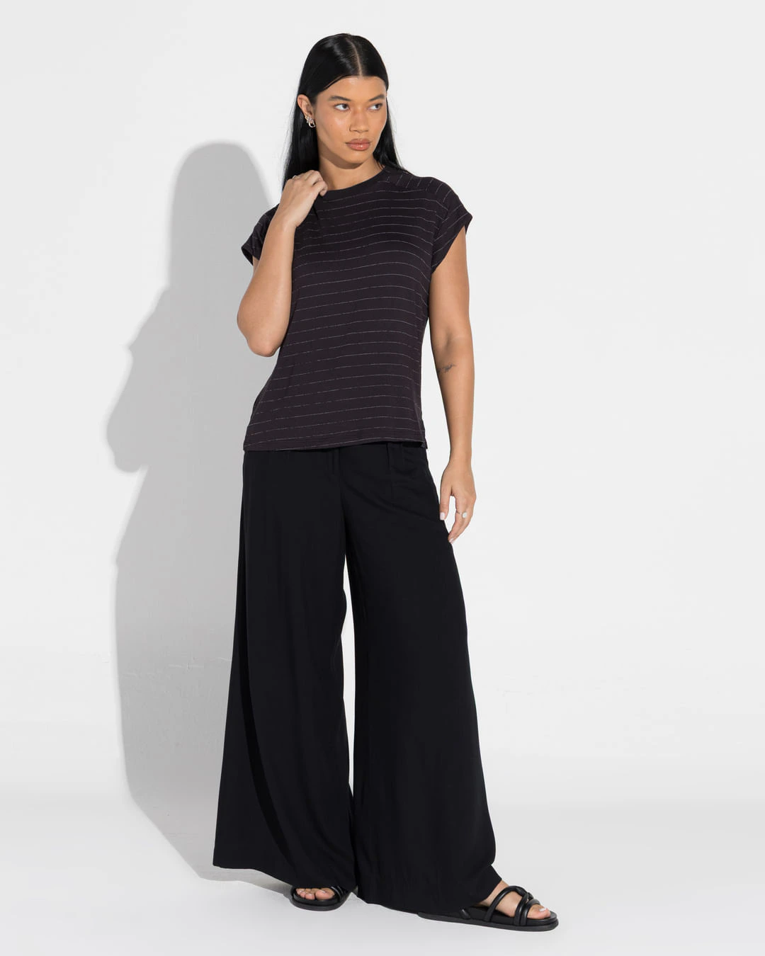 Camiseta Viscose Listras Feminina