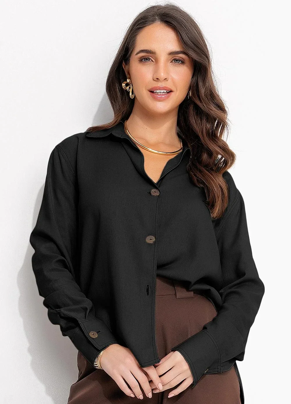 Quintess - Blusa Preto em Linho