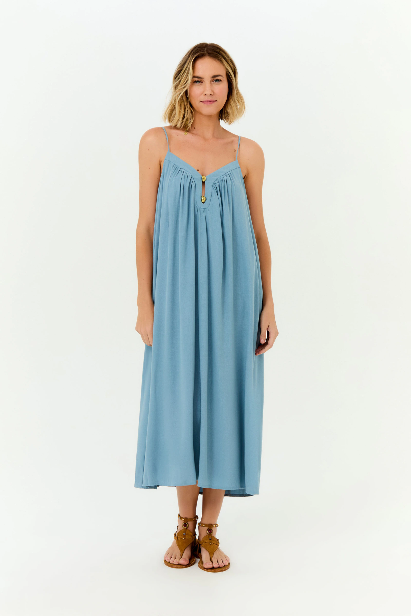Vestido Midi Gota Metais