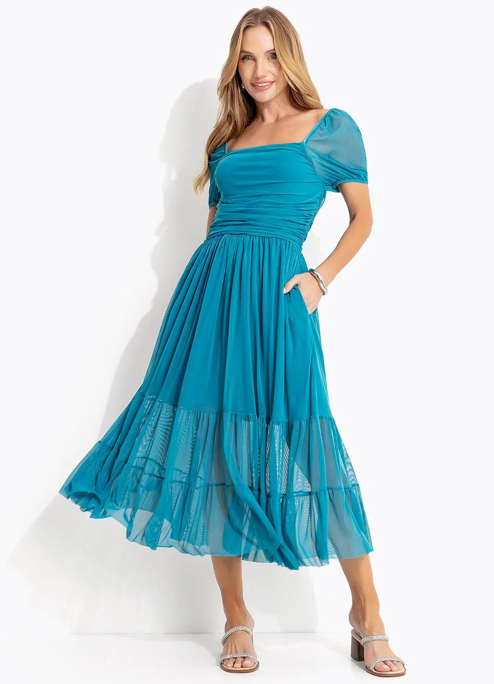 Quintess - Vestido Azul em Tule