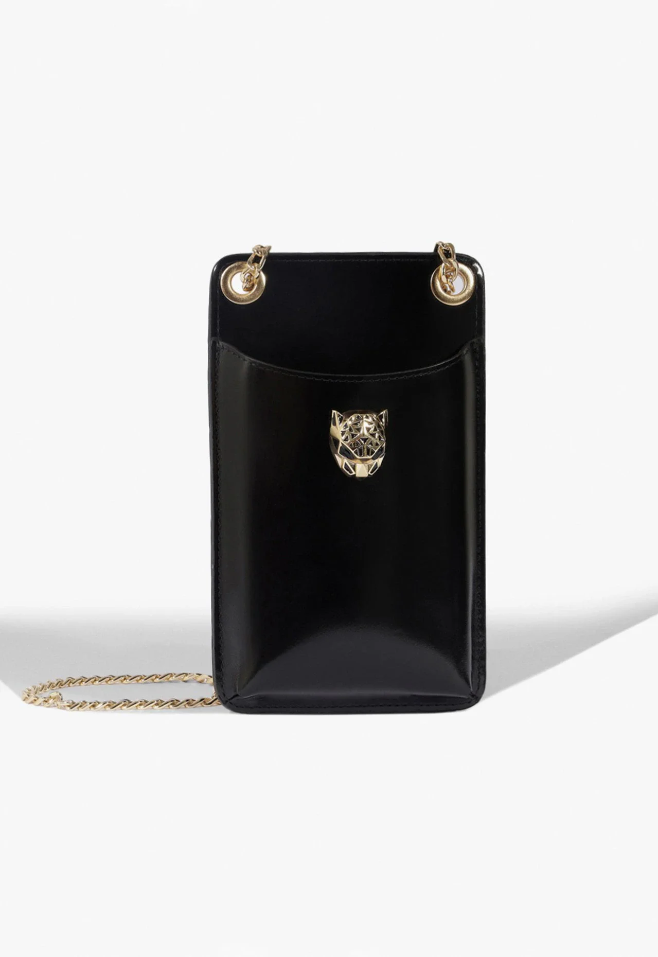 Bolsa Tiracolo Leoness Pequena Couro Preta