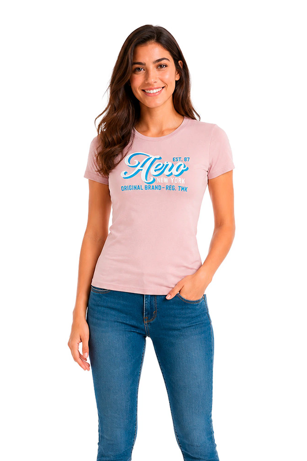 Camiseta Manga Curta Feminina Silkada Aéropostale ROSA CLARO