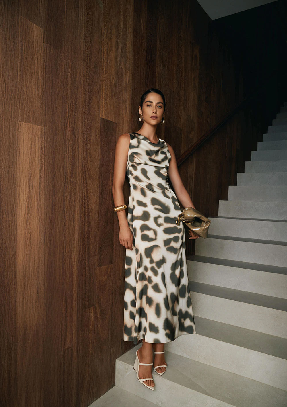 Vestido Midi Istinto Marrom
