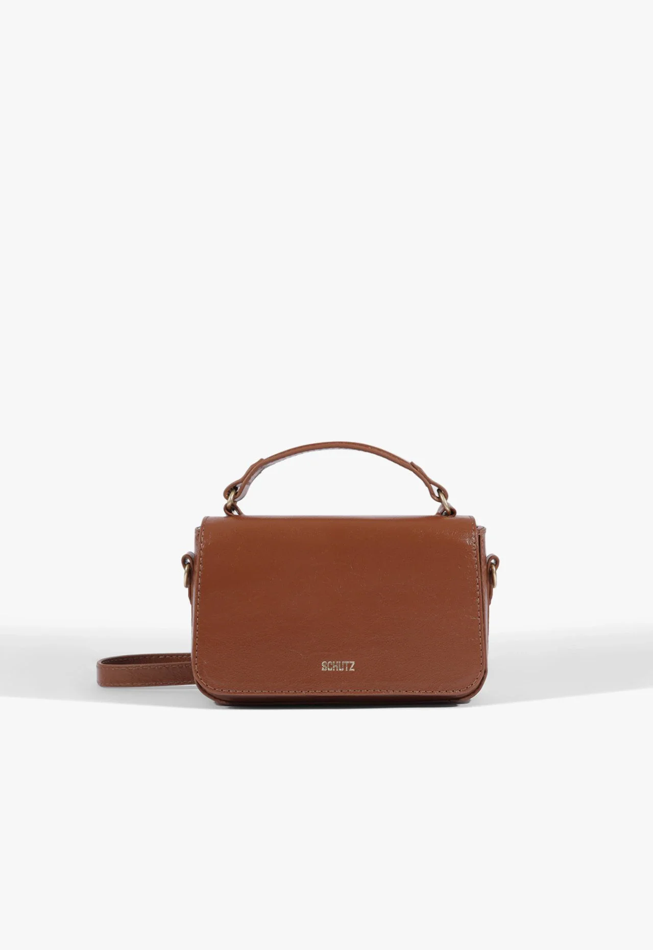 Bolsa Tiracolo Pequena Couro Marrom