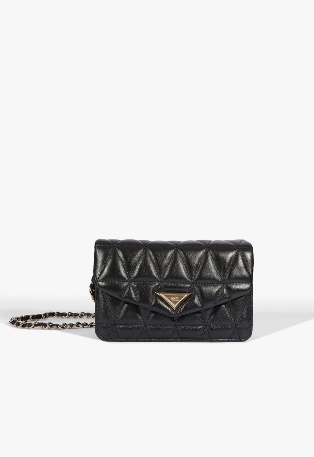Bolsa Média Tiracolo 944 Matelassê Couro Preta