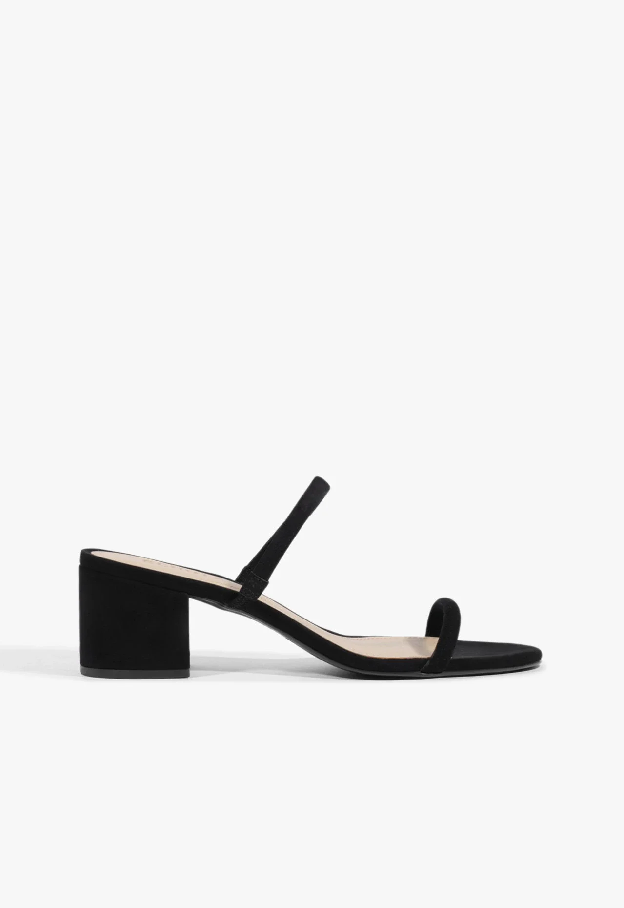 Tamanco Block Heel Straps Camurça Preto