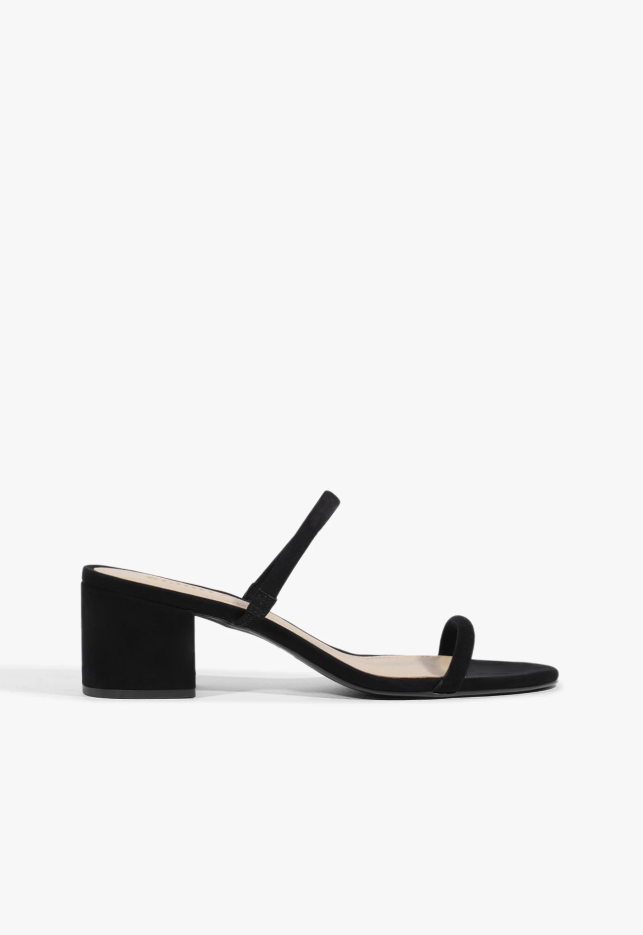 Tamanco Block Heel Straps Camurça Preto