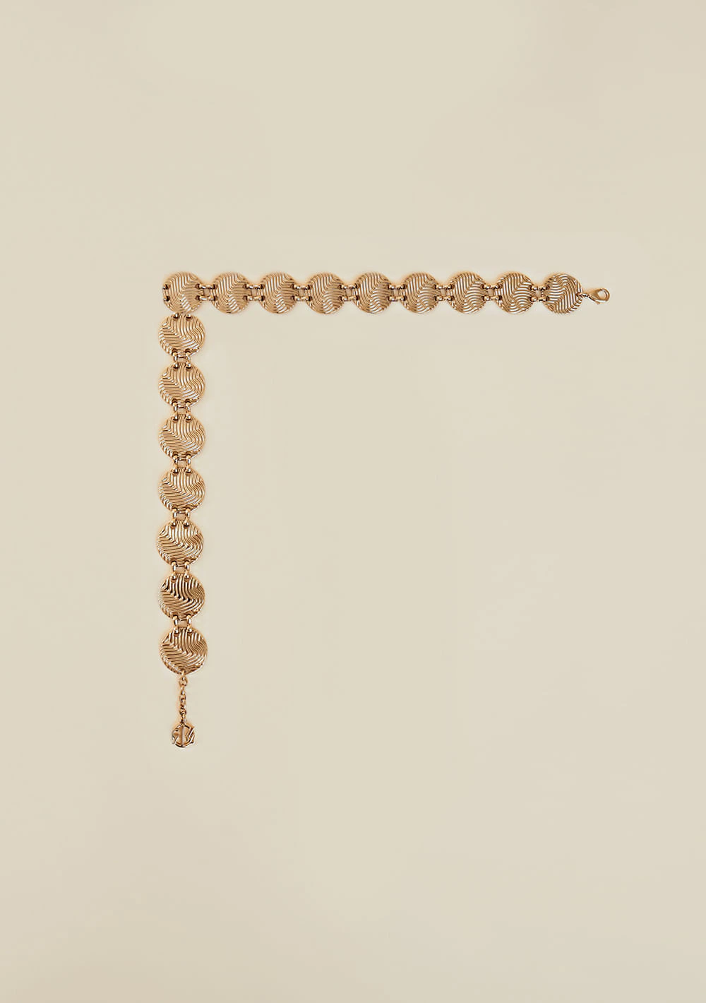 Cinto Morena Rosa Cintura Quadril Fino Texturizado Dourado
