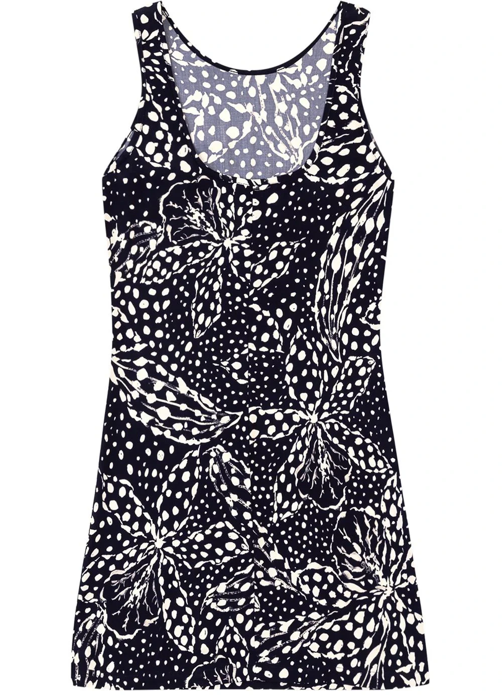 Malwee - Vestido Curto Evasê Floral Preto