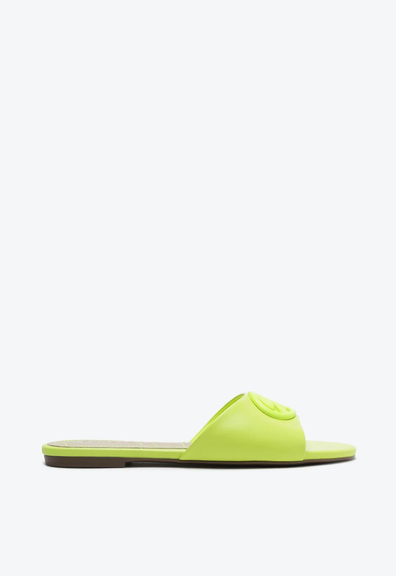 Sandália Mule Couro Verde Neon