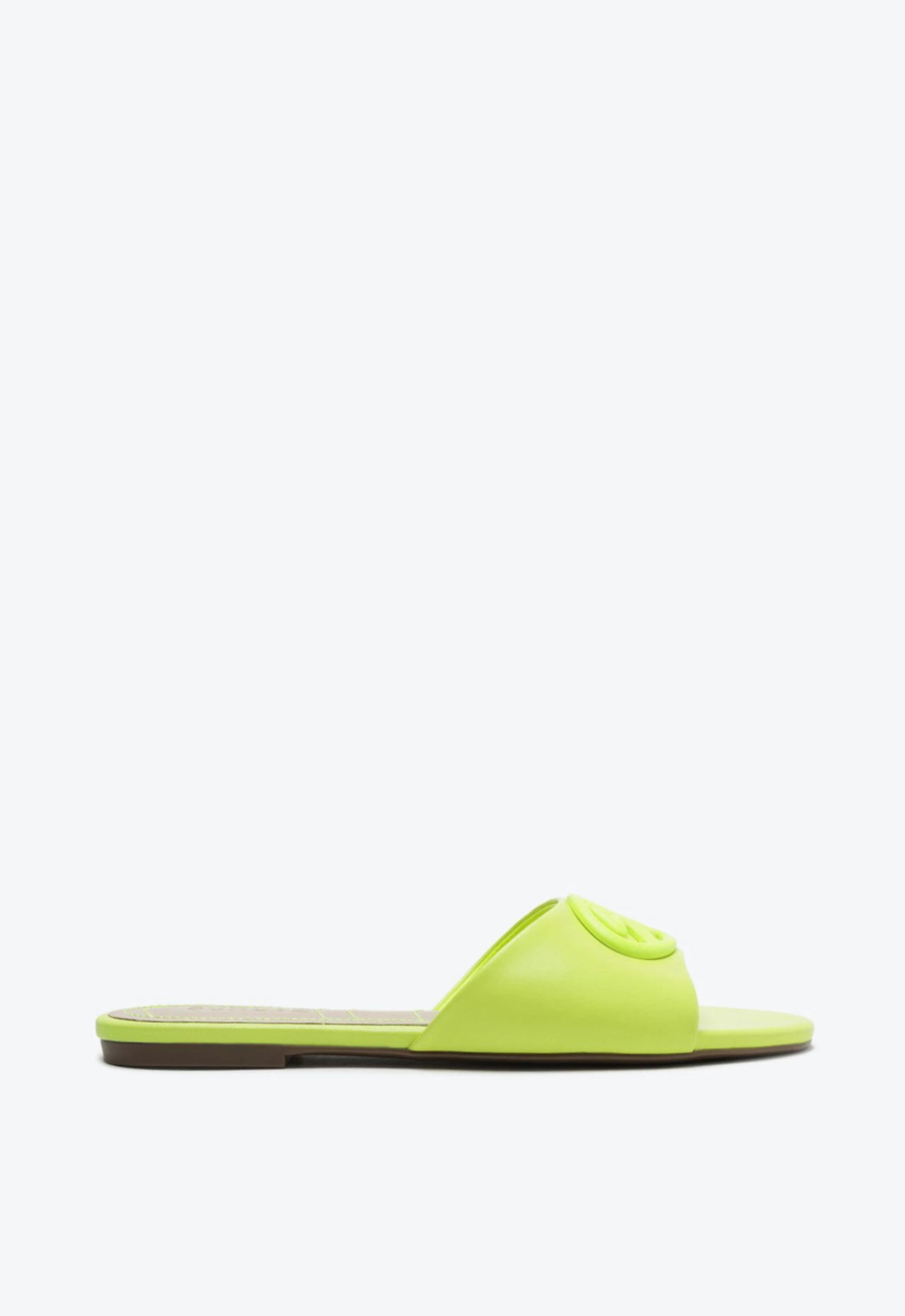Sandália Mule Couro Verde Neon