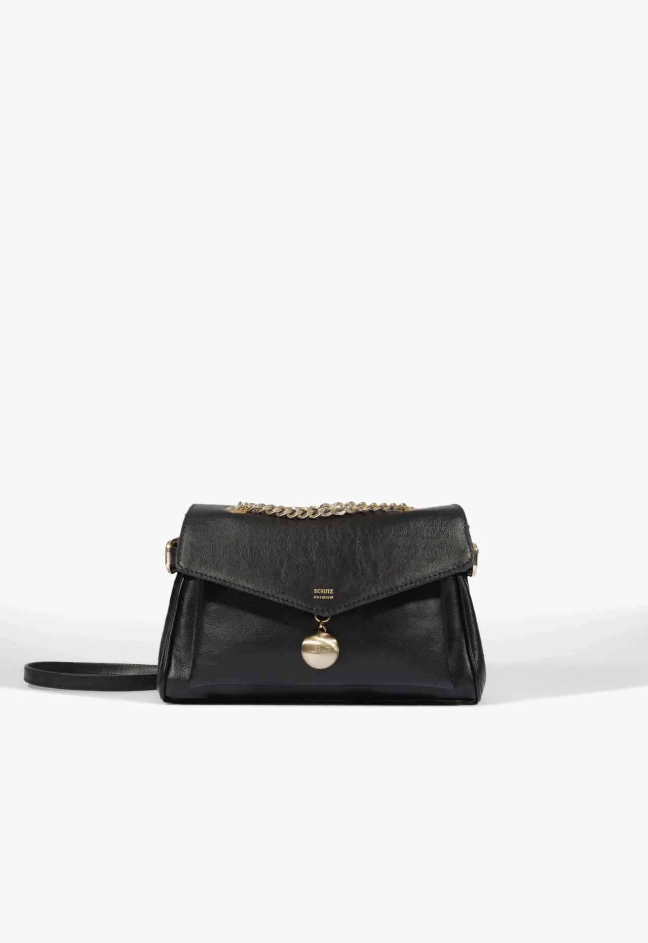 Bolsa Tiracolo Valerie Pequena Couro Preta