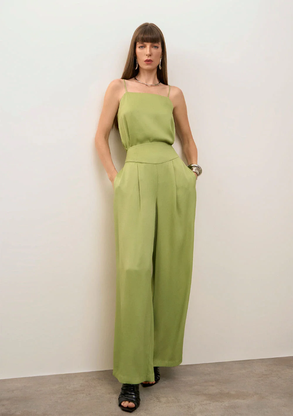 Calça Iódice Wide Alta Verde