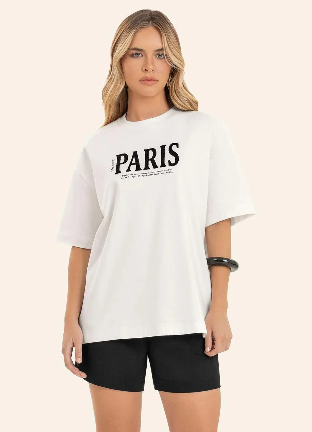 Endless - T Shirt Feminina com Estampa Localizada Bege