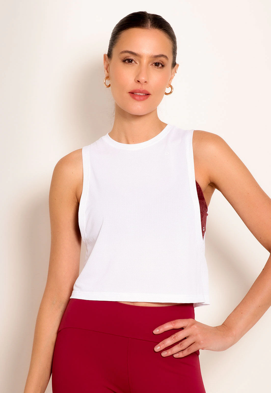 Cropped Fitness Frisbee Com Alças Largas