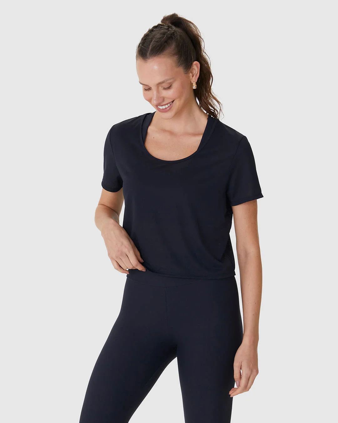 Blusa Esportiva Feminina Cropped Decote Canoa Duas Formas De Uso Em Malha Dry Malwee Active