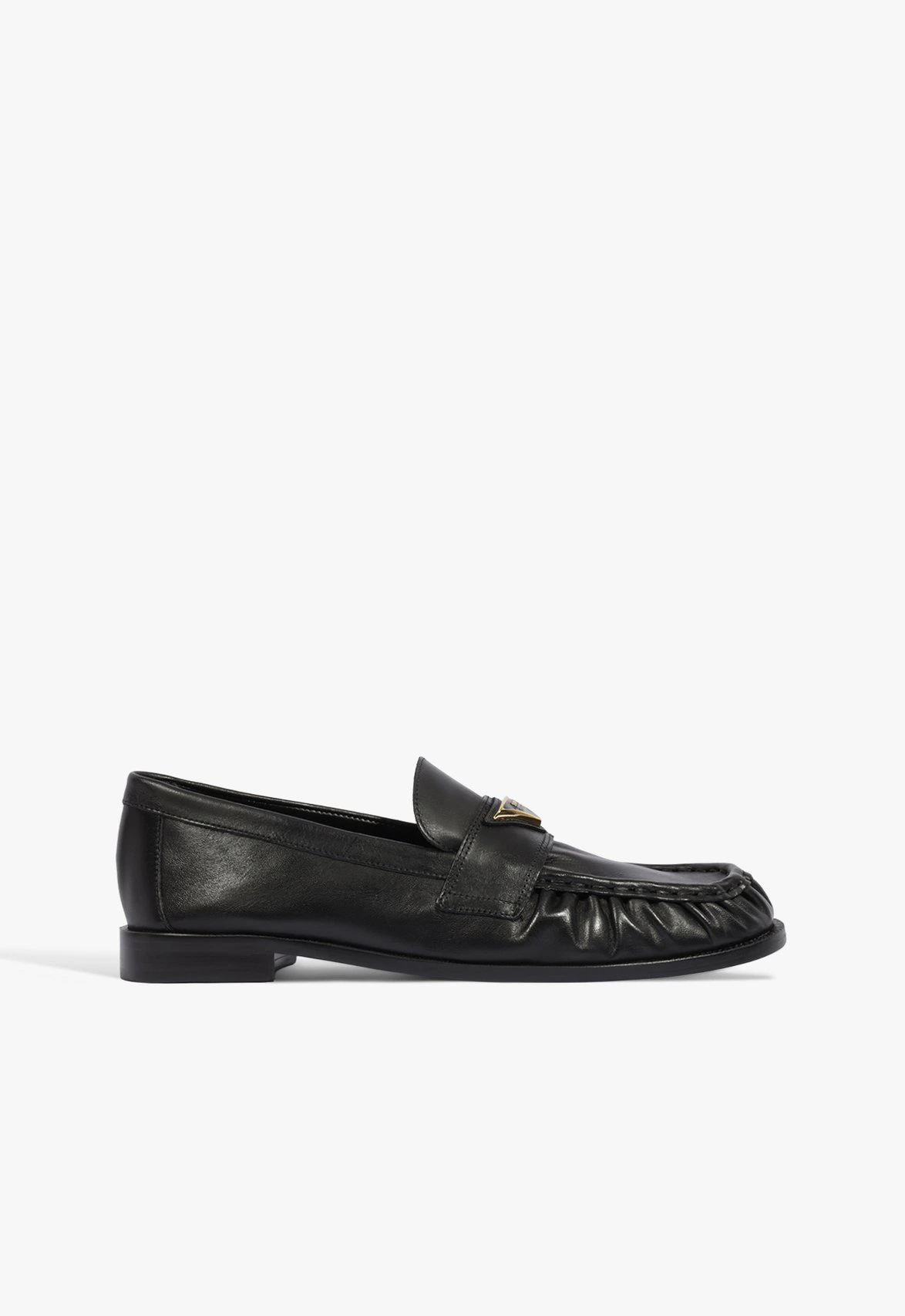 Mocassim Bico Redondo Ferragem Couro Preto