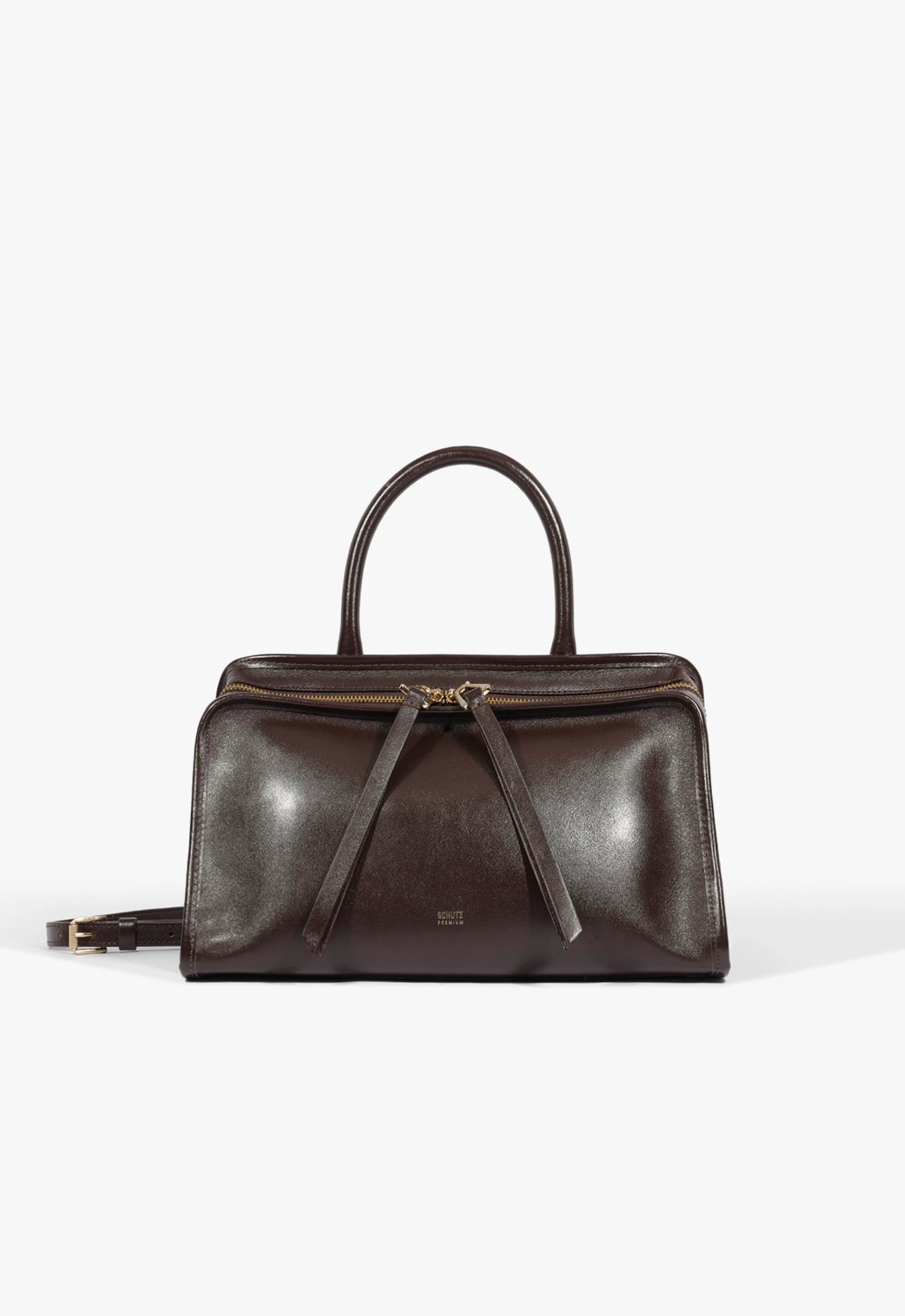 Bolsa Tote Riley Média Couro Marrom