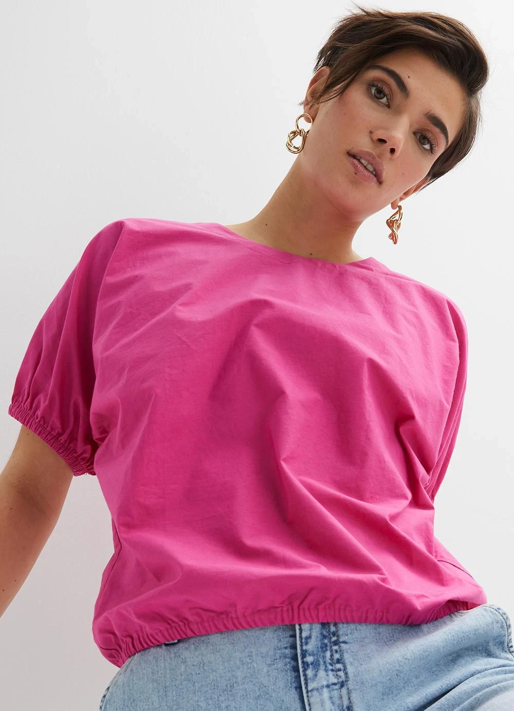 bonprix - Blusa Pink em Tecido Alfaiataria de Viscose