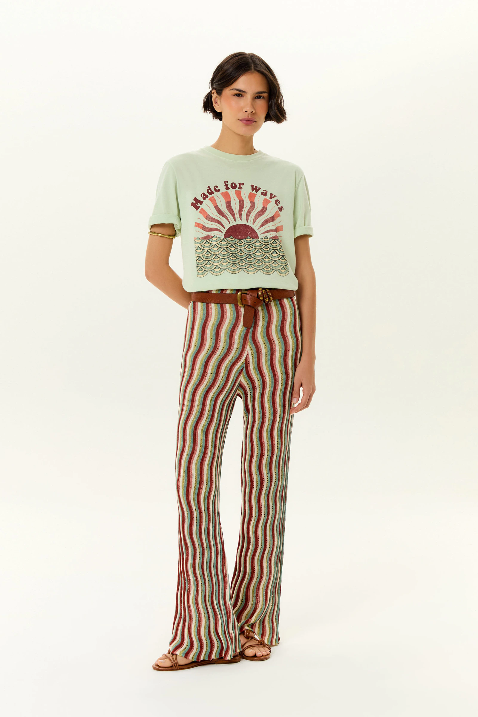 Calça Tricot Ponto Ondas