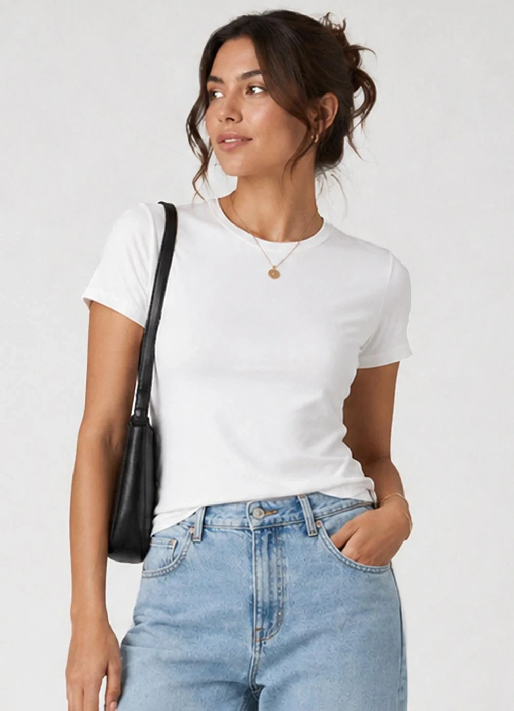 Infinita Cor - Camiseta Básica Feminina Algodão Branco
