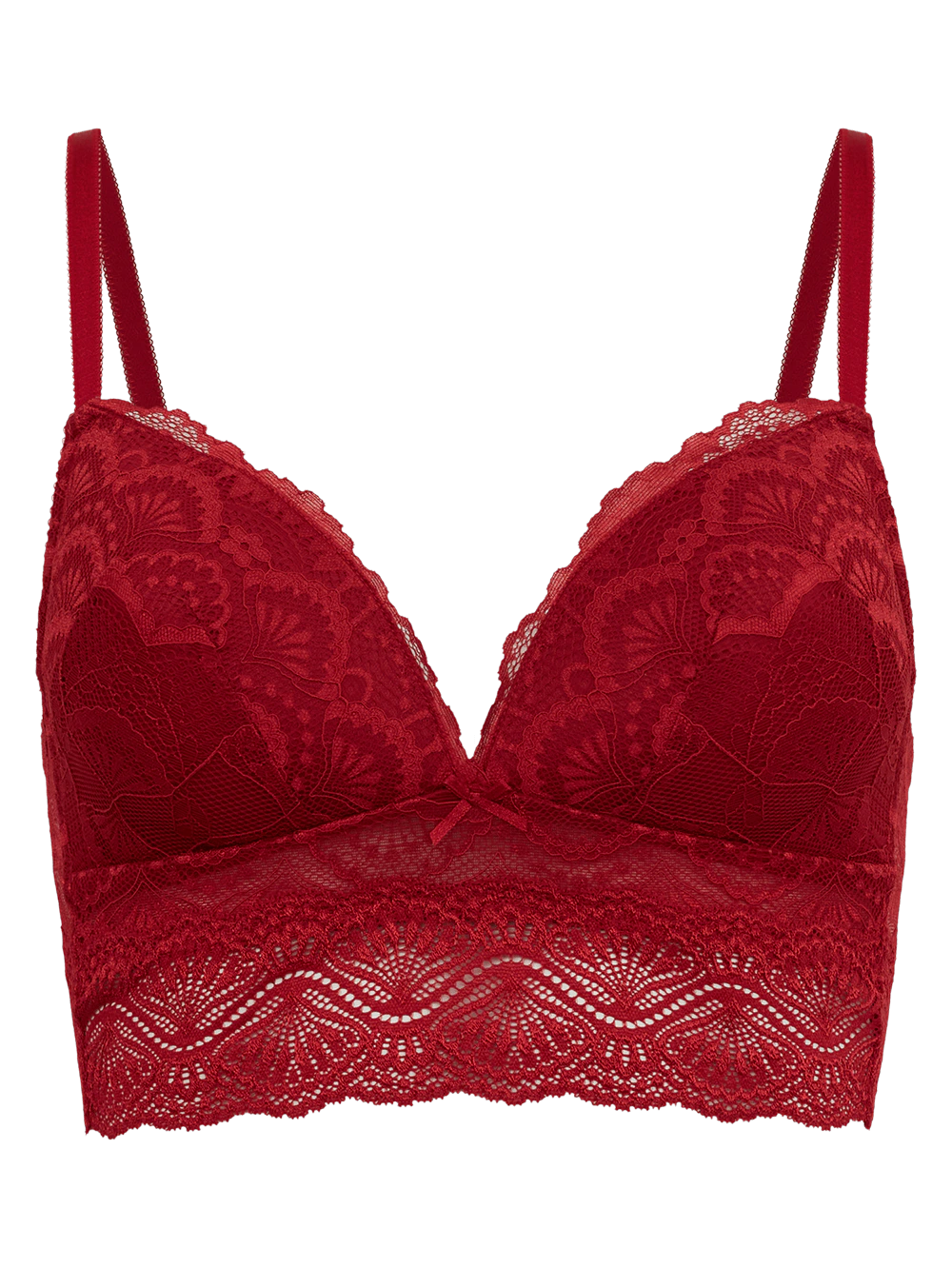 Sutiã Triângulo Bojo Renda Shiny Love Vermelho