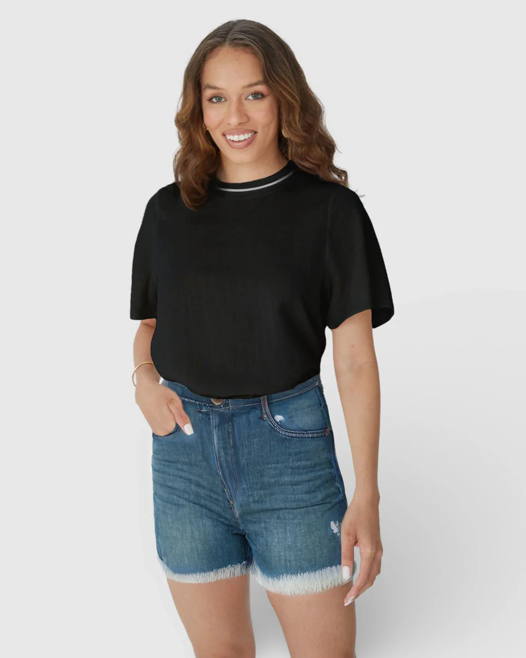 Blusa Ampla Feminina Gola Retilínea Em Viscolinho Texturizado