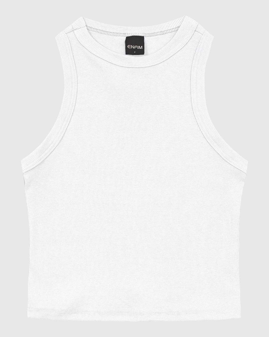 Regata Feminina Decote Halter Neck Em Ribana - ENFIM