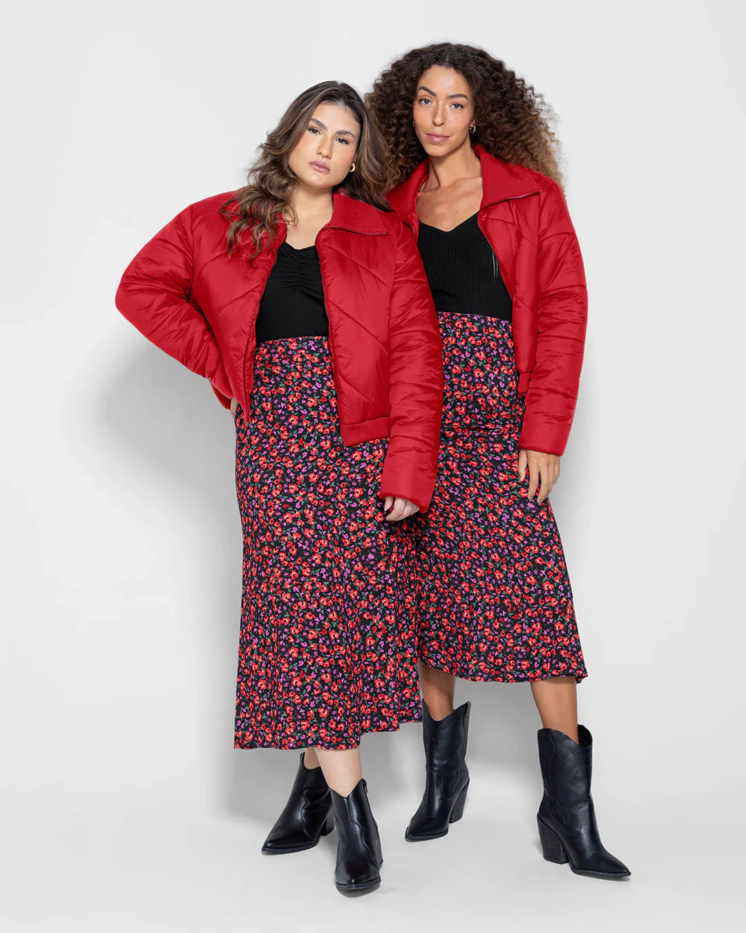 Saia Midi Feminina Evasê Estampada Em Viscose - ENFIM