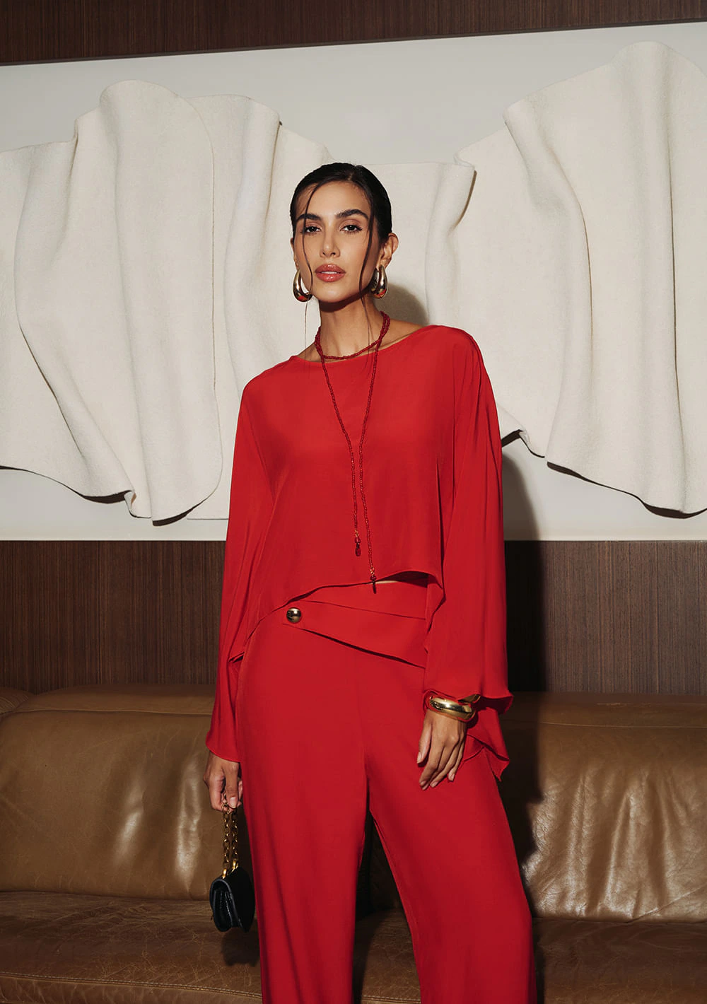 Blusa Manga Longa Orla Vermelho