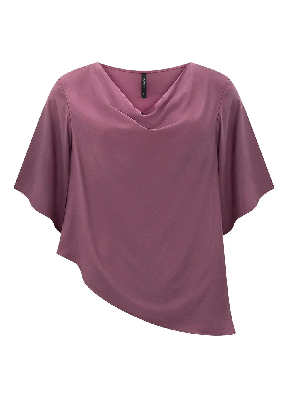 Lunender - Blusa Assimétrica Alongada com Mangas 3/4 Bordo