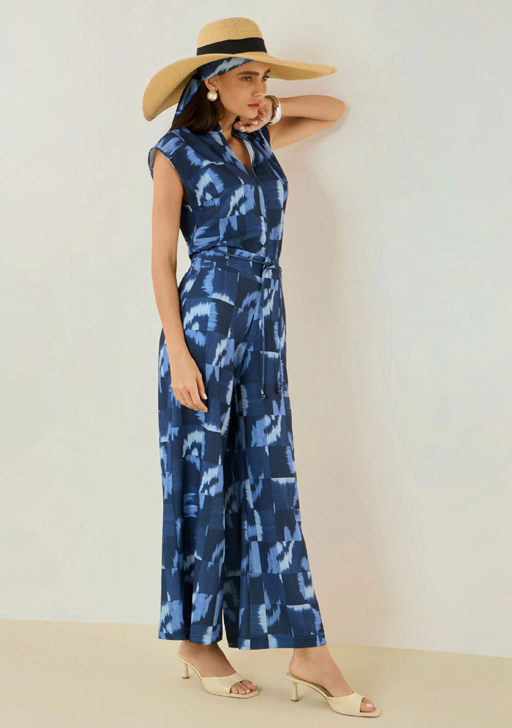 Calça Maria.Valentina Wide Alta Azul