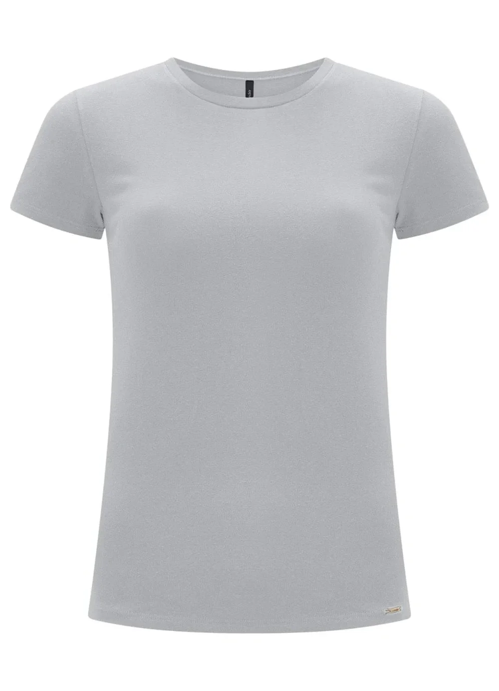 Lunender - Blusa Básica de Mangas Curtas em Malha Cinza