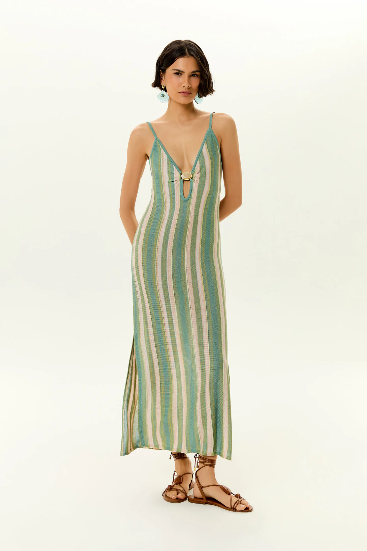 Vestido Tricot Decote Fivela