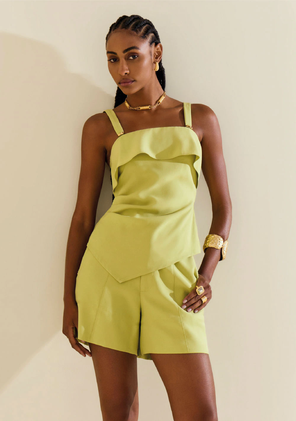 Shorts Morena Rosa Reto Alta Verde