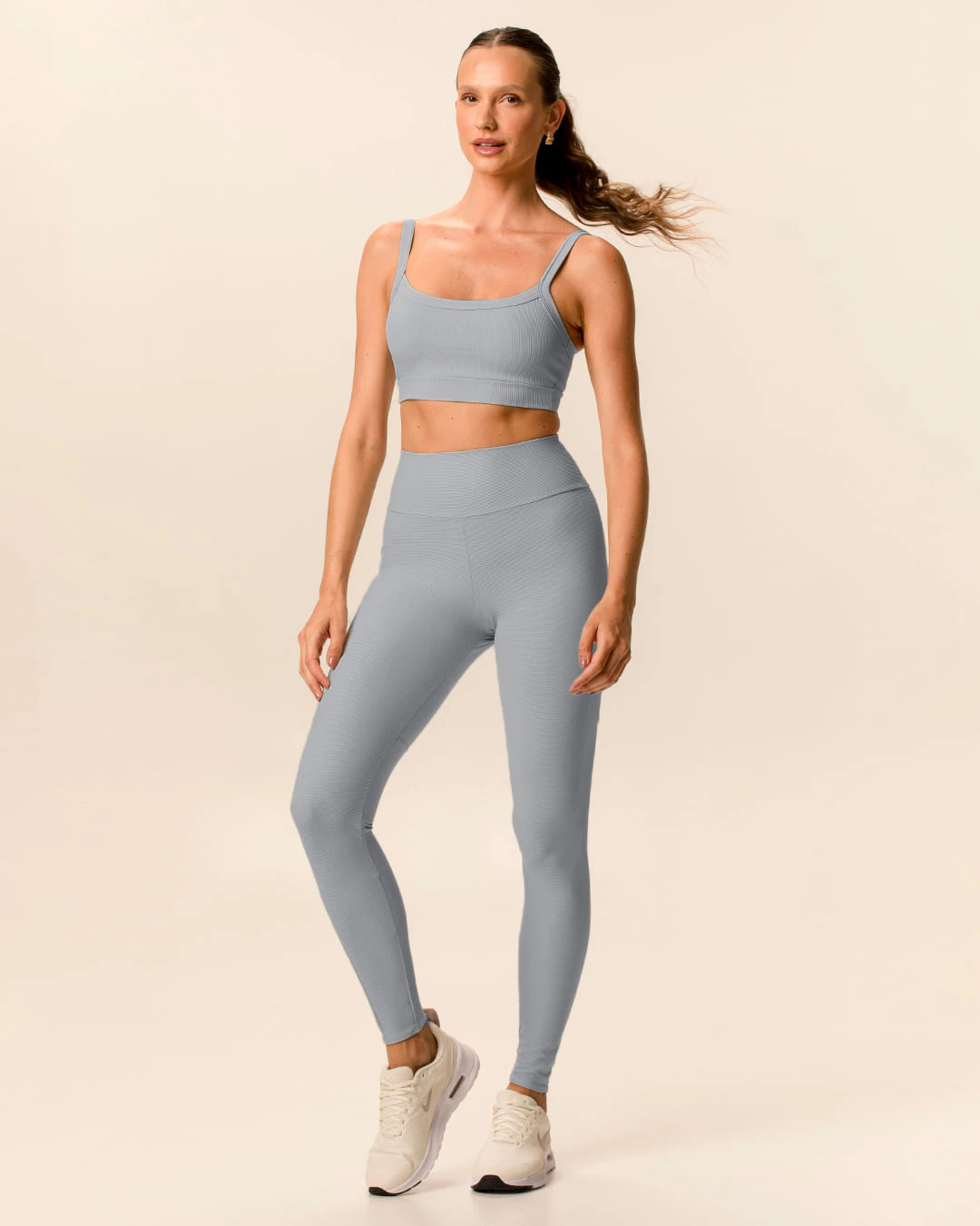 Calça Legging Esportiva Feminina Em Malha Canelada Malwee Active