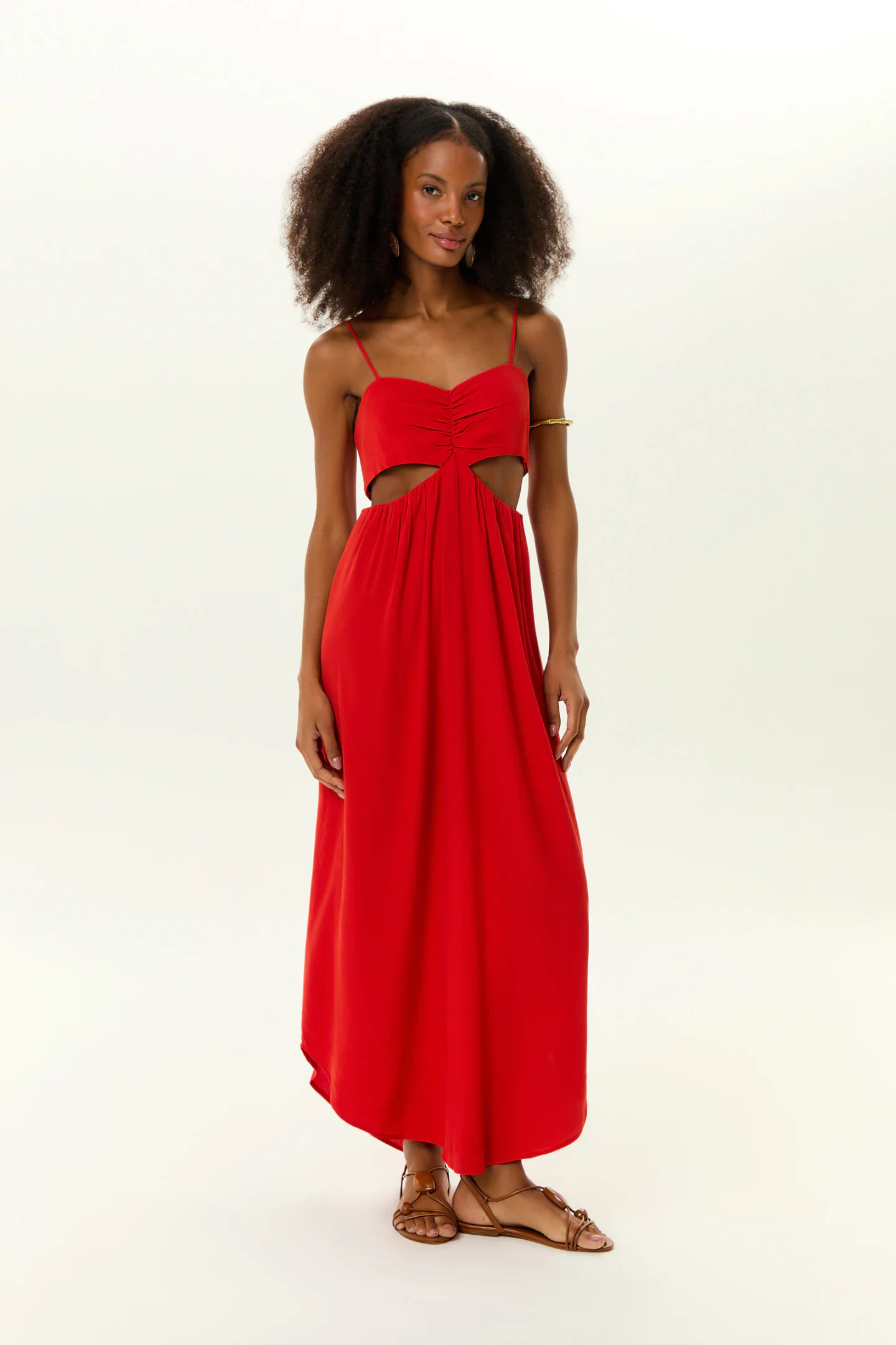 Vestido Midi Sem Alca Detalhe Busto