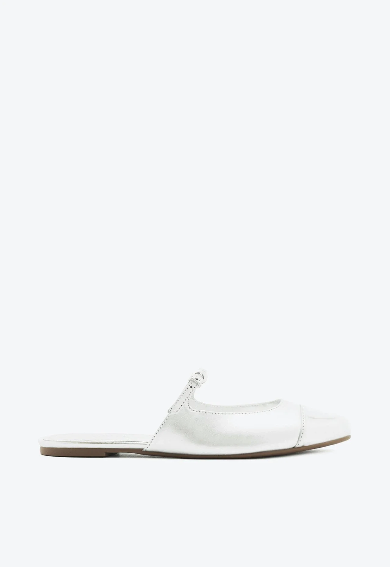Sapato Mule Verniz Prata