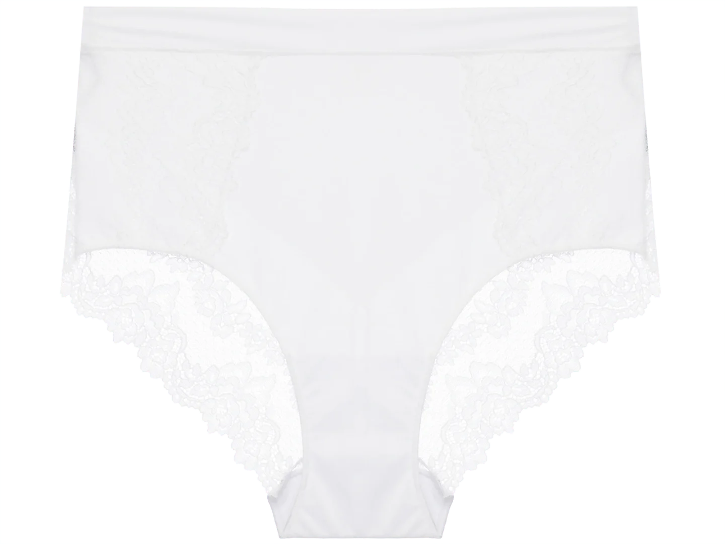Calcinha Alta Microfibra Renda Signature Première Branco