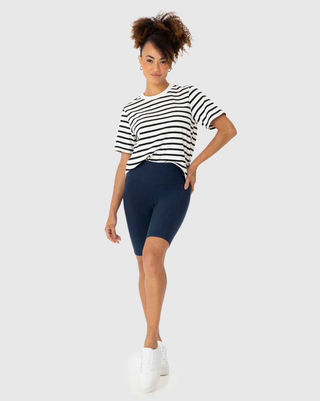 Bermuda Básica Feminina Cintura Alta Em Supplex®