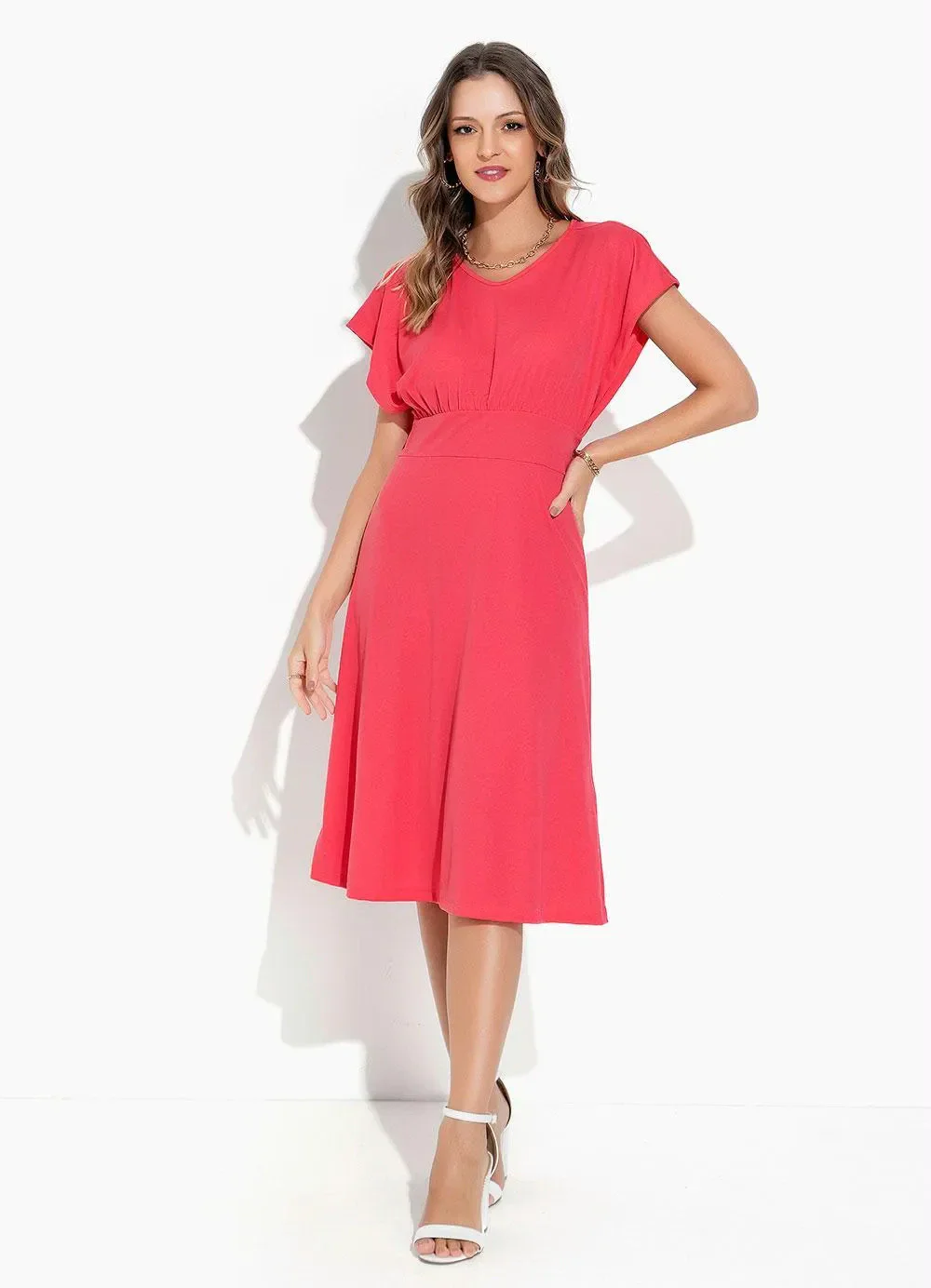 Rosalie - Vestido Coral Manga Japonesa