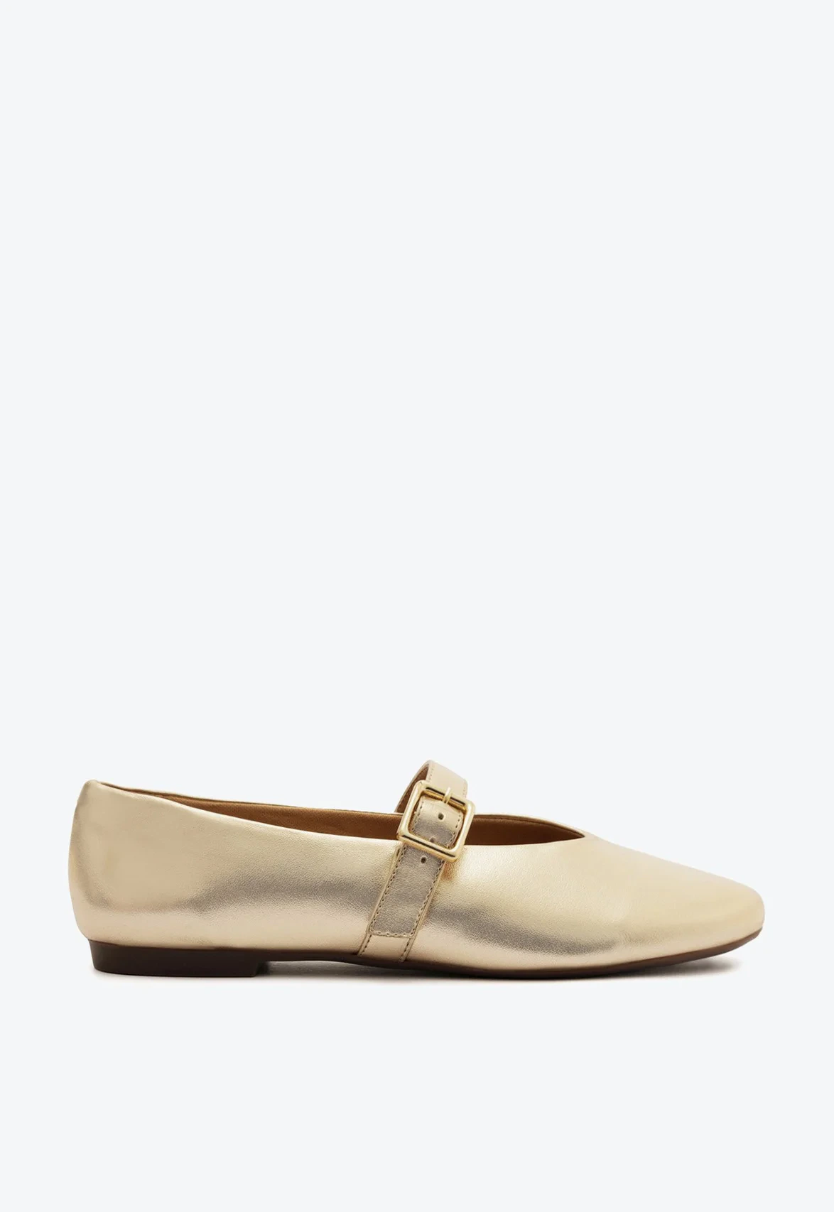Sapatilha Metalizada Fivela Dourada