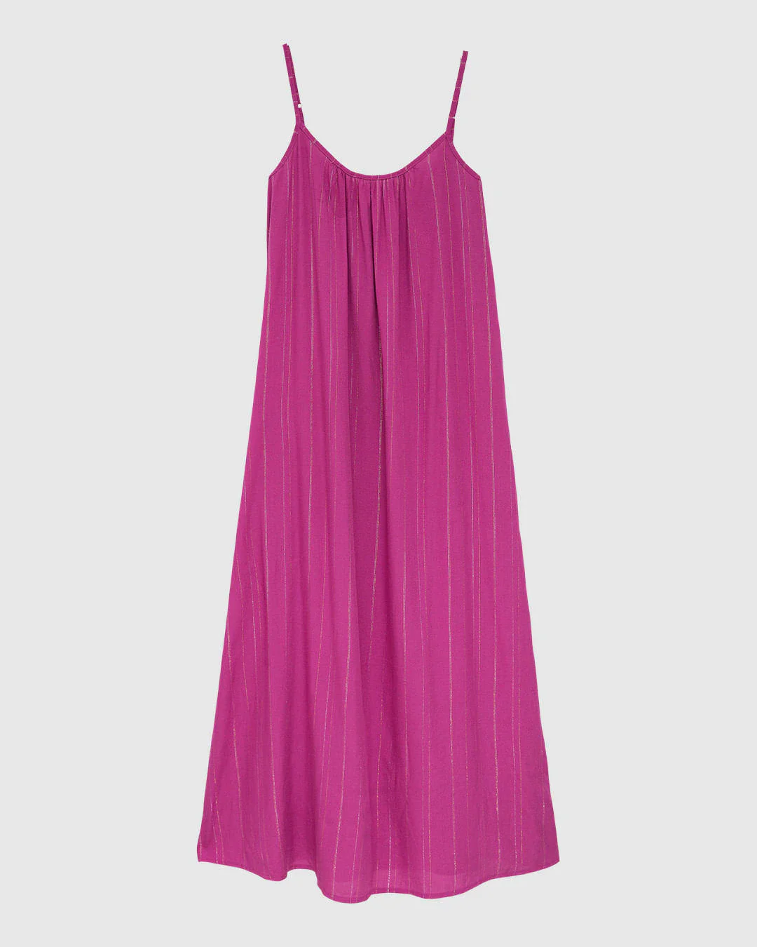 Vestido Longo Feminino Alça Fina Amarração Nas Costas Viscose Lurex - ENFIM