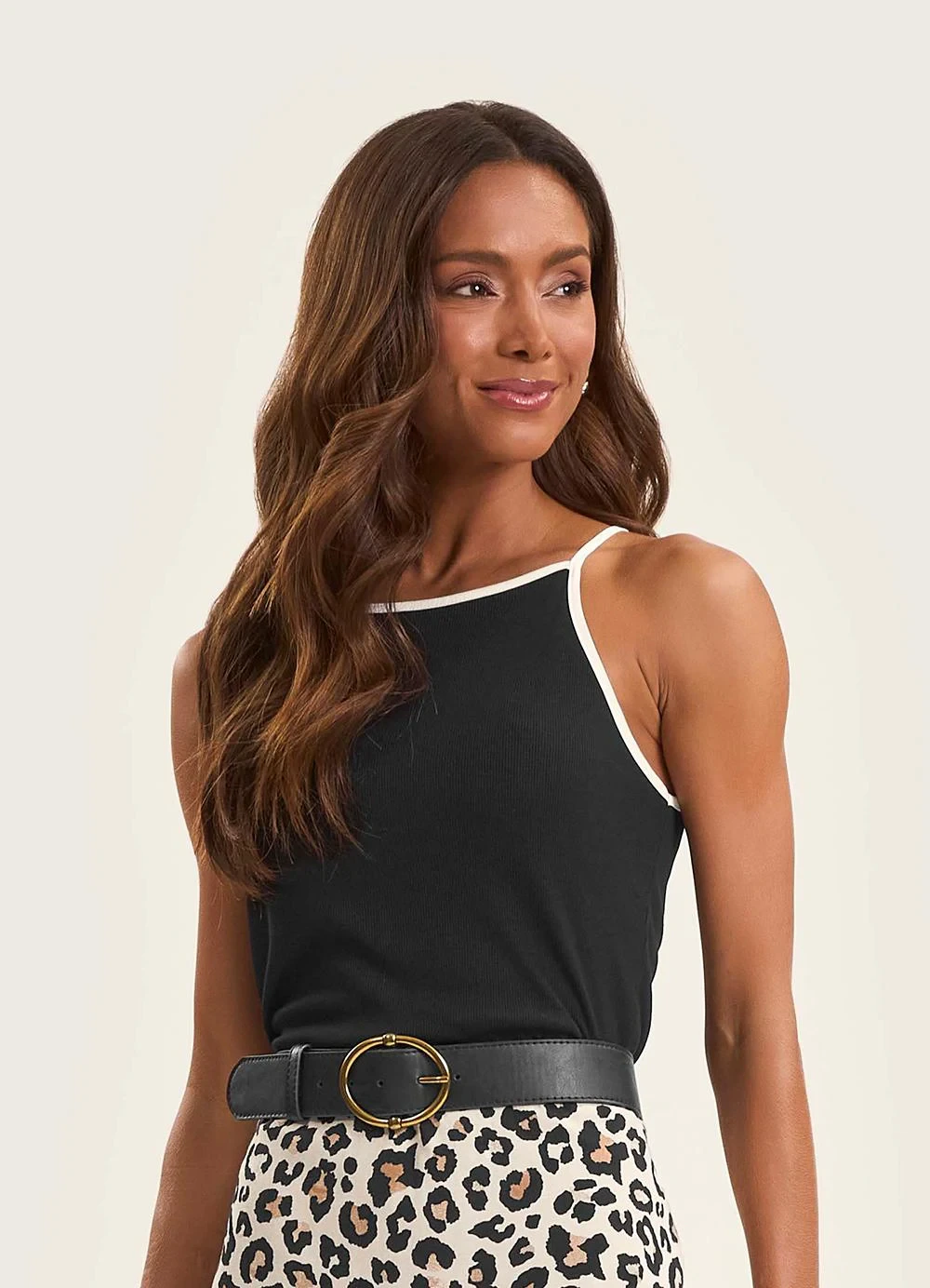 Rovitex - Regata Feminina em Ribana de Viscose Preto