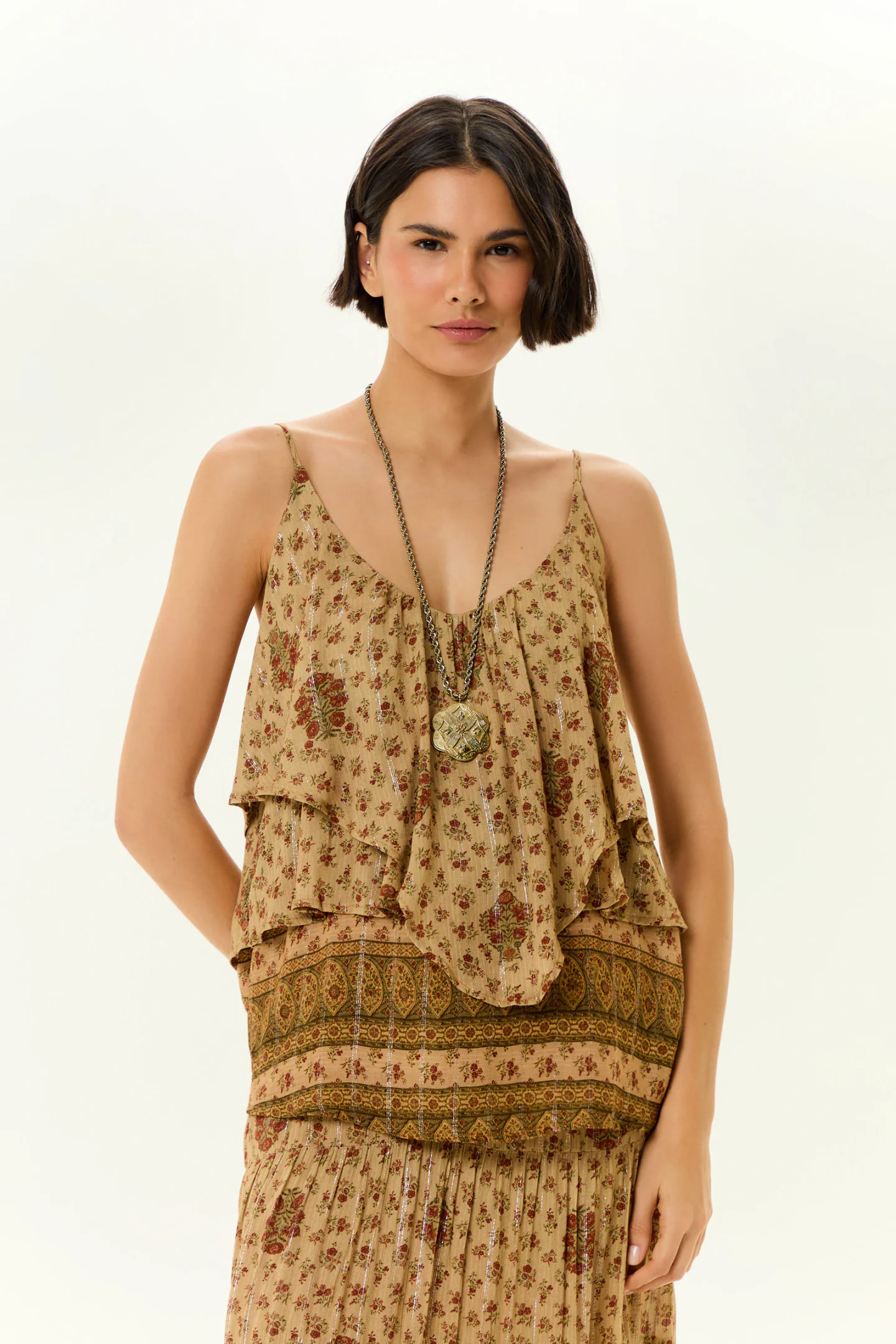 Blusa Alcinha Camadas Estampa Alpinia