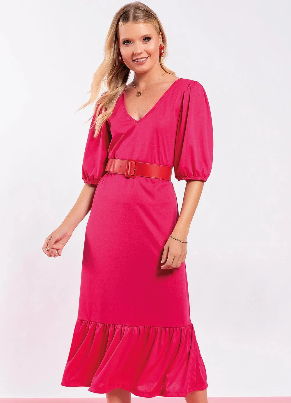 Moda Pop - Vestido Pink em Malha