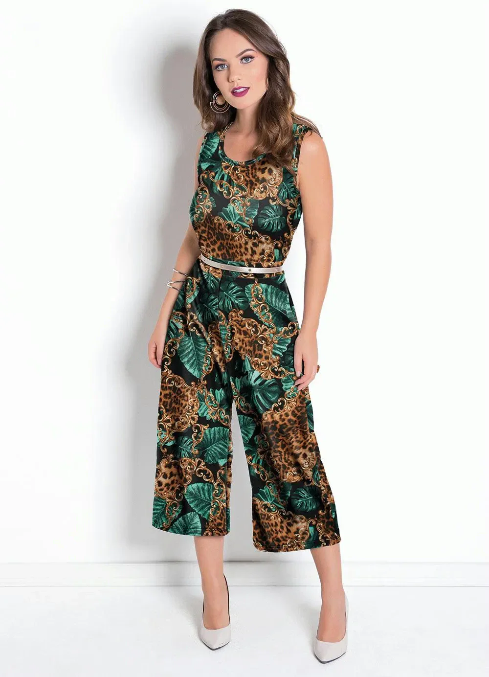 Moda Pop - Macacão Pantacourt Mix Preto