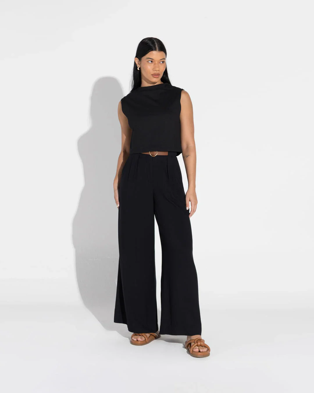 Regata Cropped Malha Striped Feminina